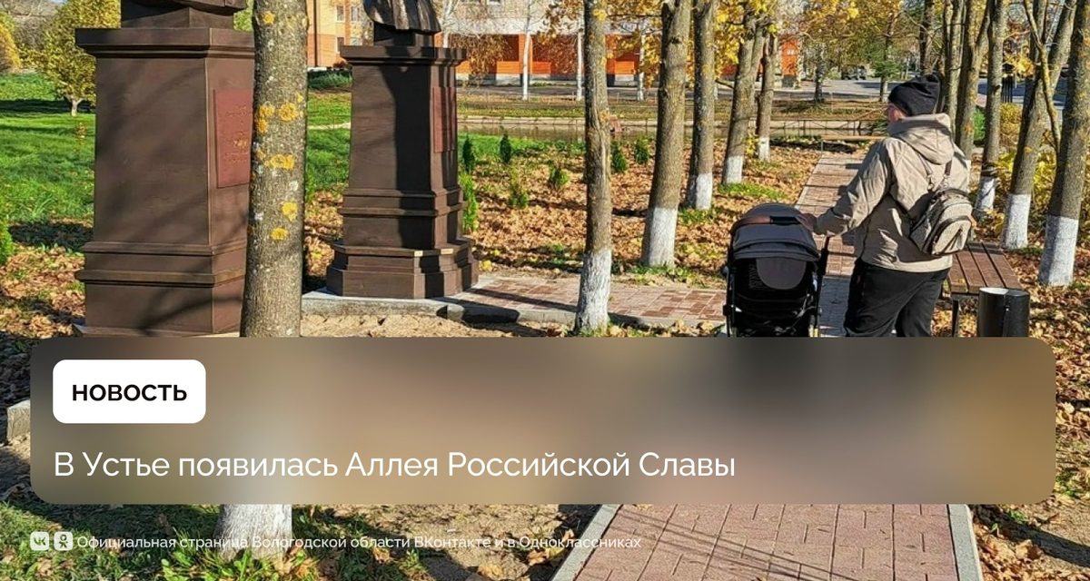 В селе Устье открыли Аллею Российской Славы с трёхметровыми бюстами героев