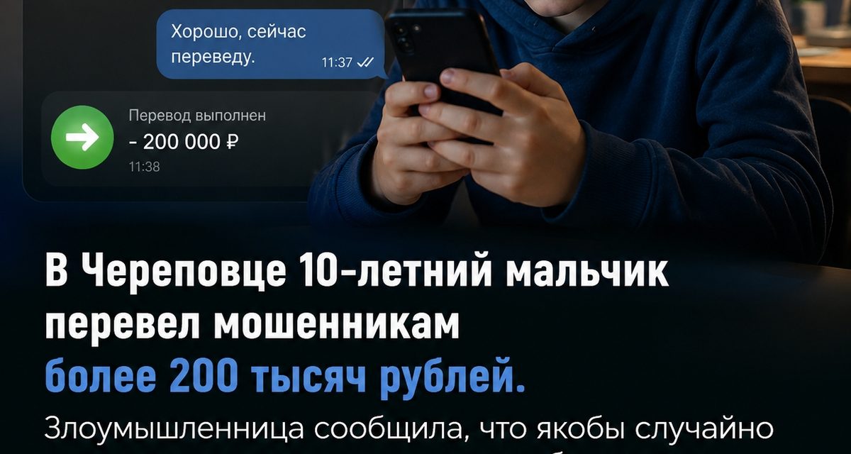 10-летний мальчик перевел незнакомке 217 тысяч рублей с телефона спящего отца после угроз вызвать полицию