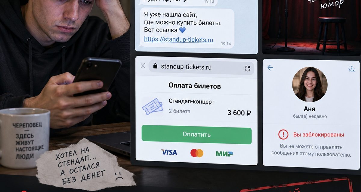 Череповчанин оплатил свидание на стендапе, а потом потерял 8 тысяч рублей