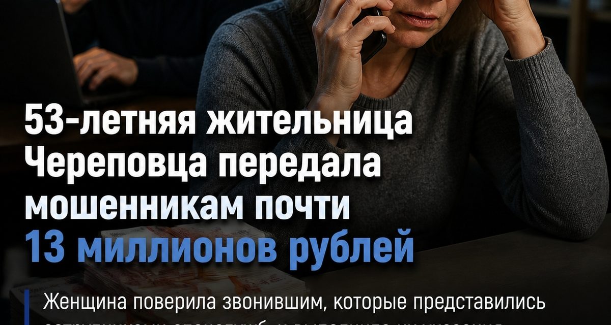 Жительница Вологды перевела мошенникам 12,95 миллиона рублей